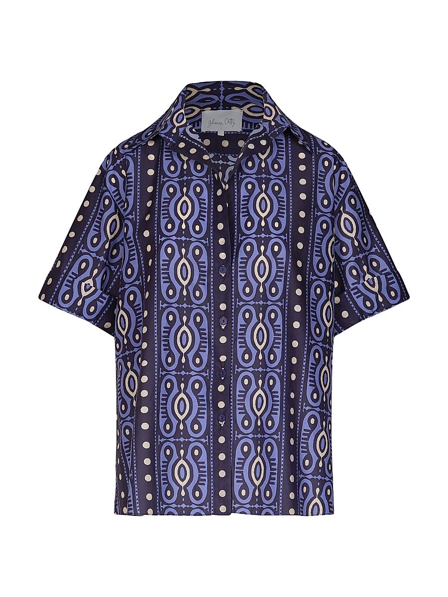 Women's Salty Promises Printed Shirt - Navy Ecru - Size 10