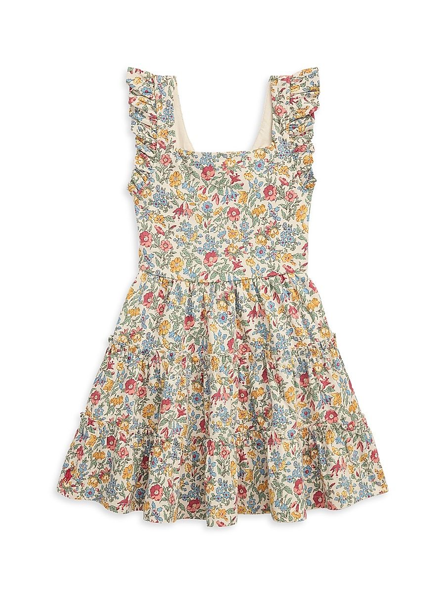Little Girl's & Girl's Floral Ruffle-Trim Dress - Barberry Floral - Size 16