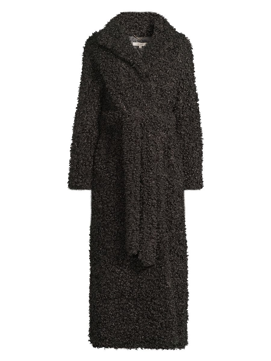 Women's Wyatt Bouclé Faux Fur Coat - Granite - Size Medium