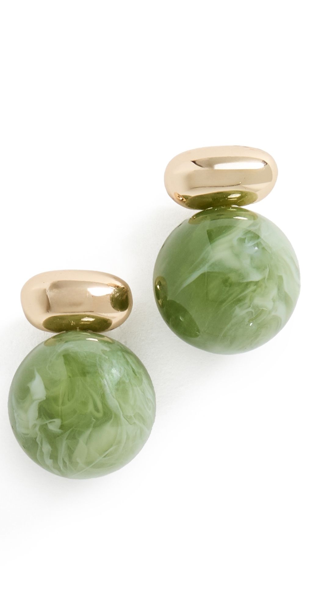 SHASHI Alice Gemstone Earrings Gold/Green One Size