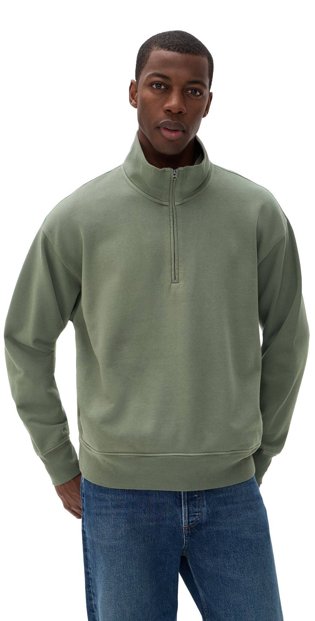 Madewell Quarter Zip Pullover Olive Slate XXL