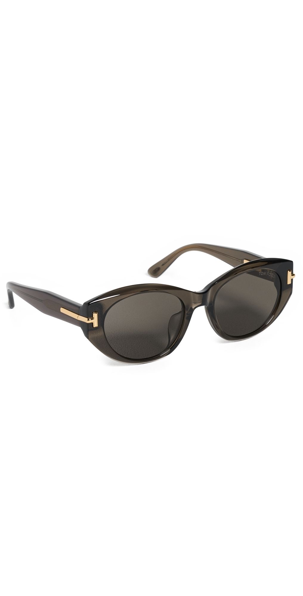 Tom Ford Icon Round Sunglasses Shiny Transparent Mink One Size
