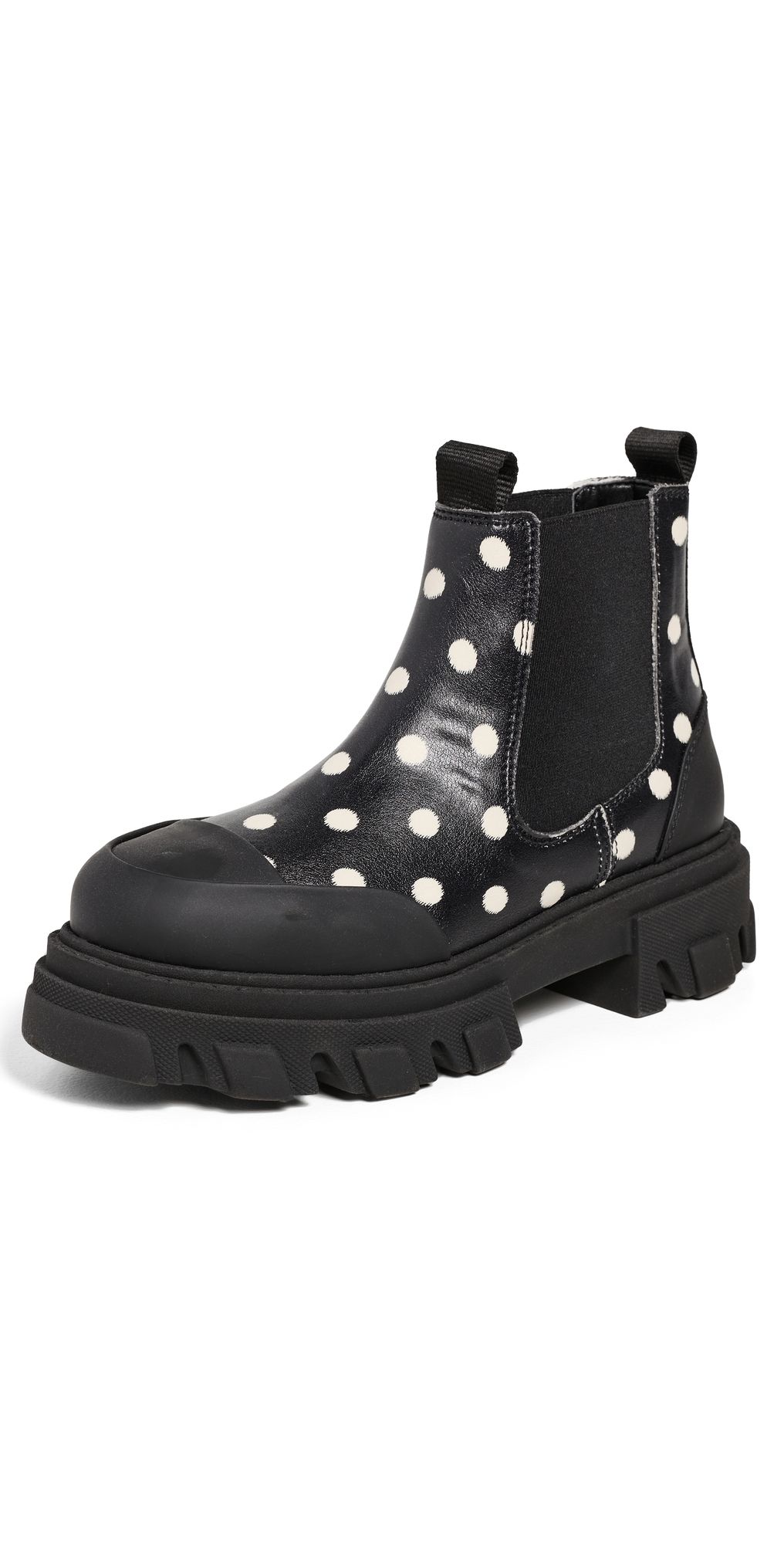 GANNI Cleated Low Chelsea Boots In Printed Pelinova Black 39