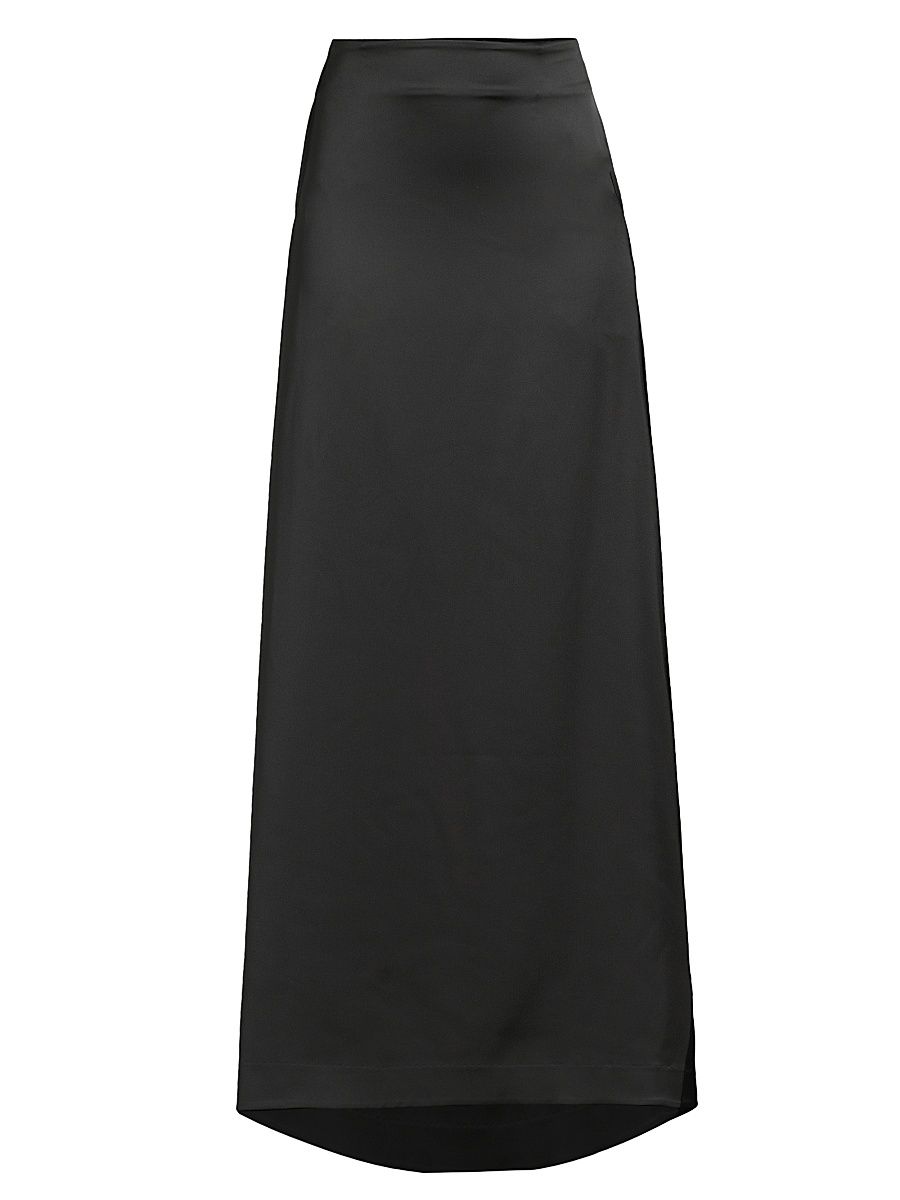 Women's Brigitte Duchesse Satin Skirt - Black - Size 8