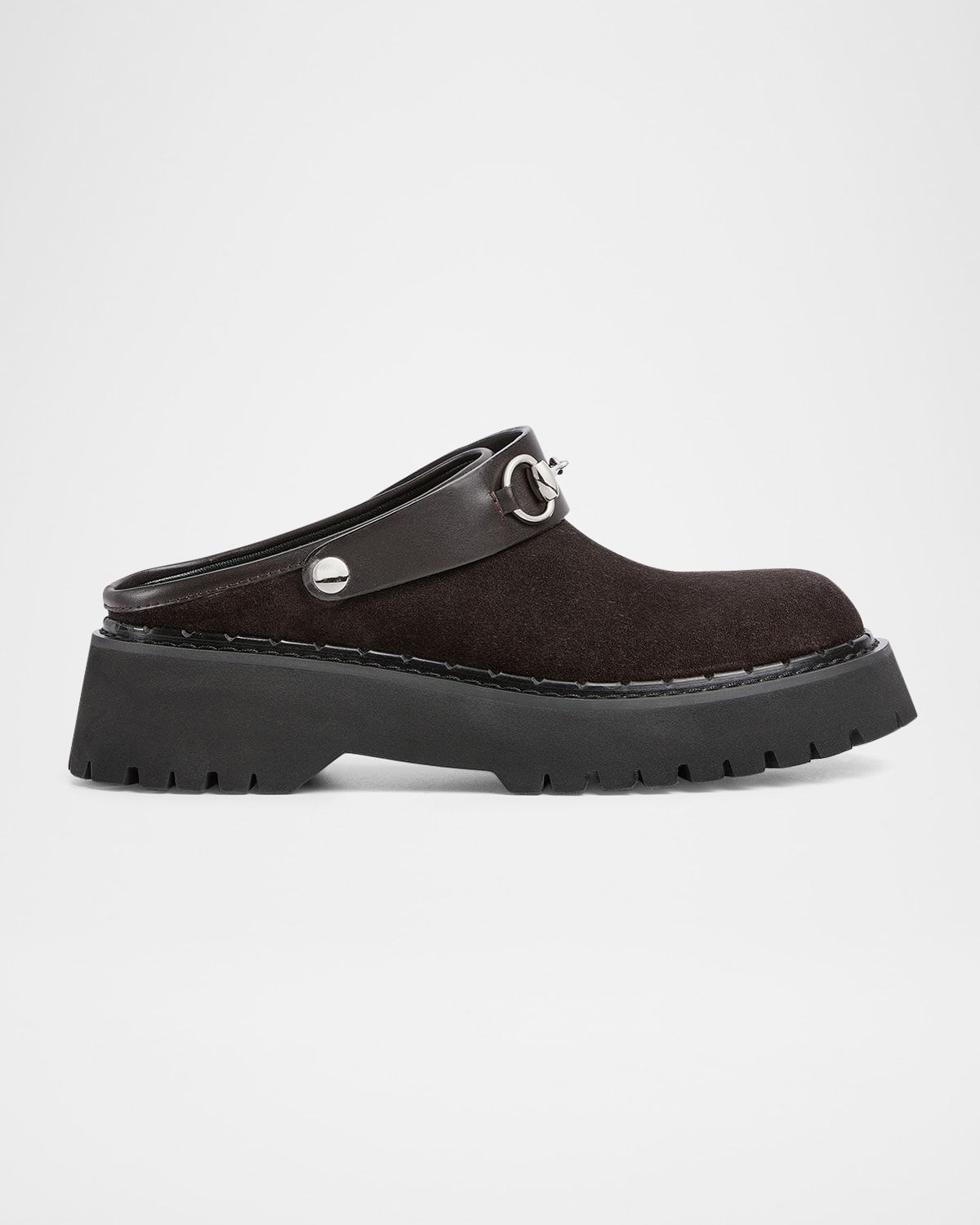 Gum Horsebit Belt Mules