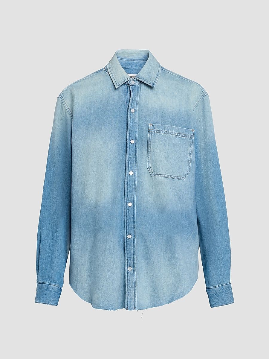 Re/done Women's Easy Denim Shirt - Aged Worn Blue - Size Large