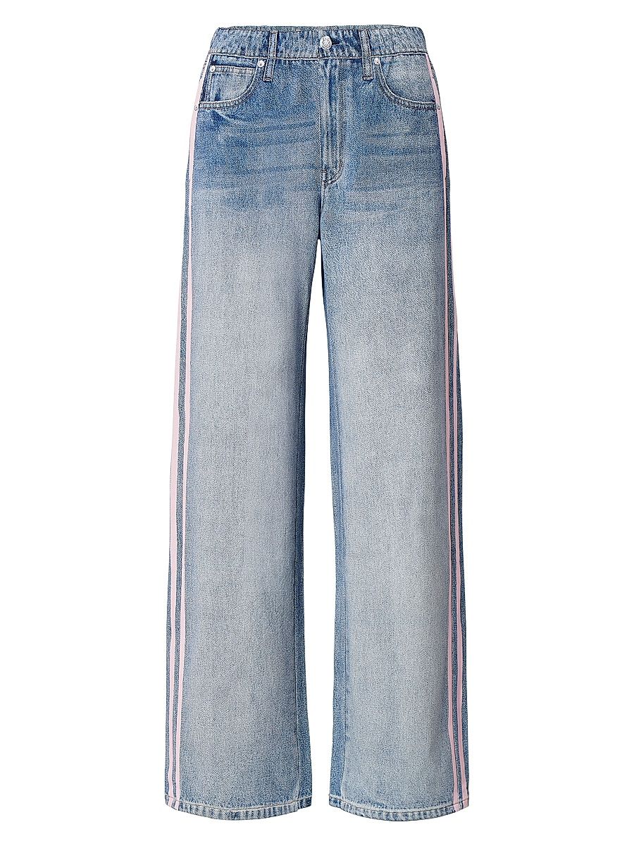 Women's Miramar Terry Track Pants - Pink Stripe - Size XL