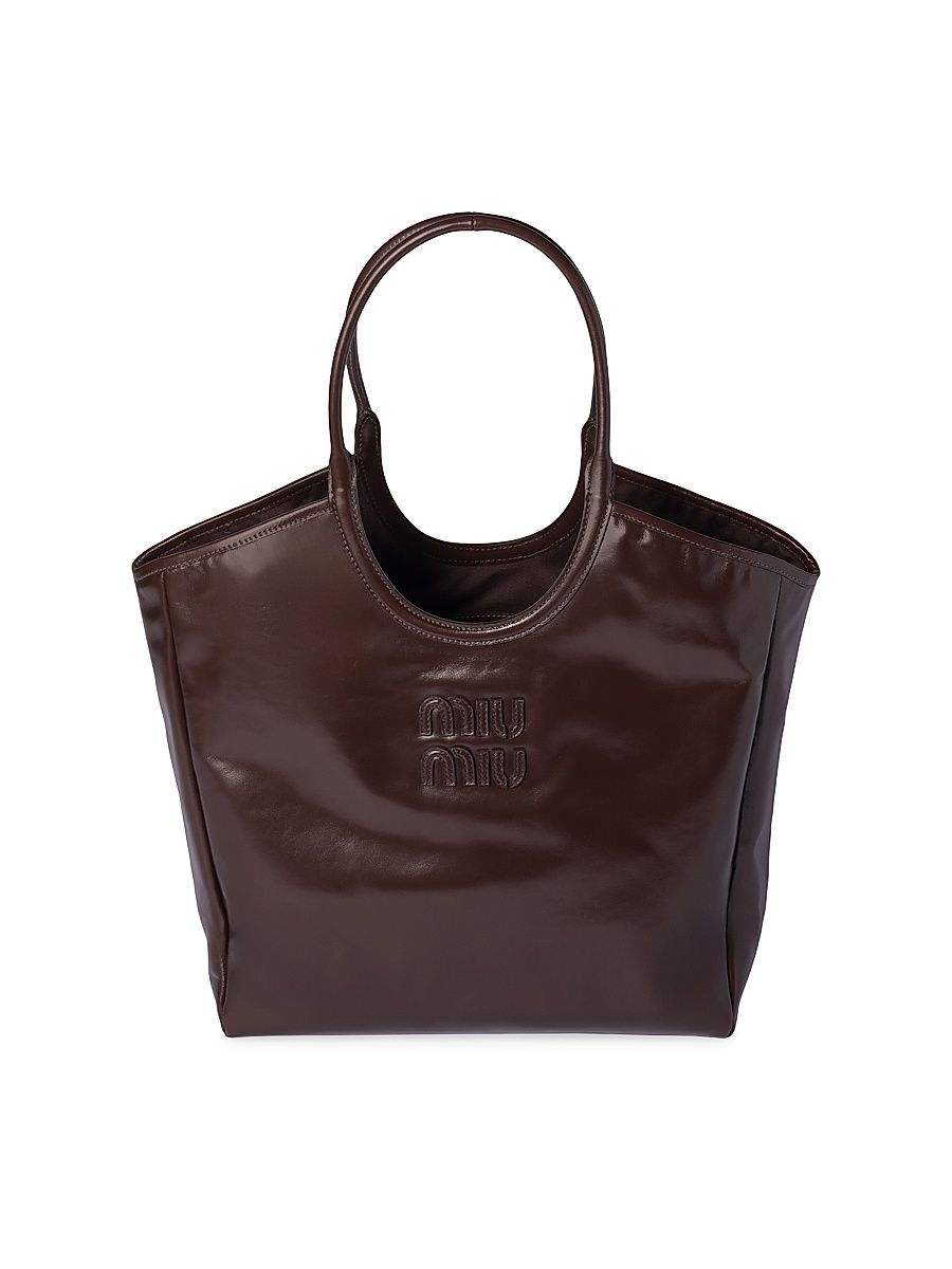 Women's Ivy Leather Tote Bag - Brown