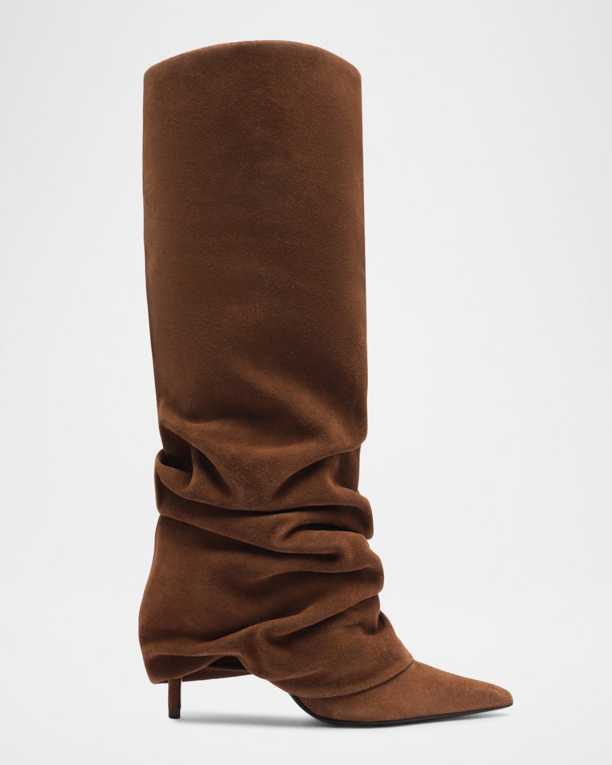 Mikki Up Cloak Draped Suede Knee-High Boot