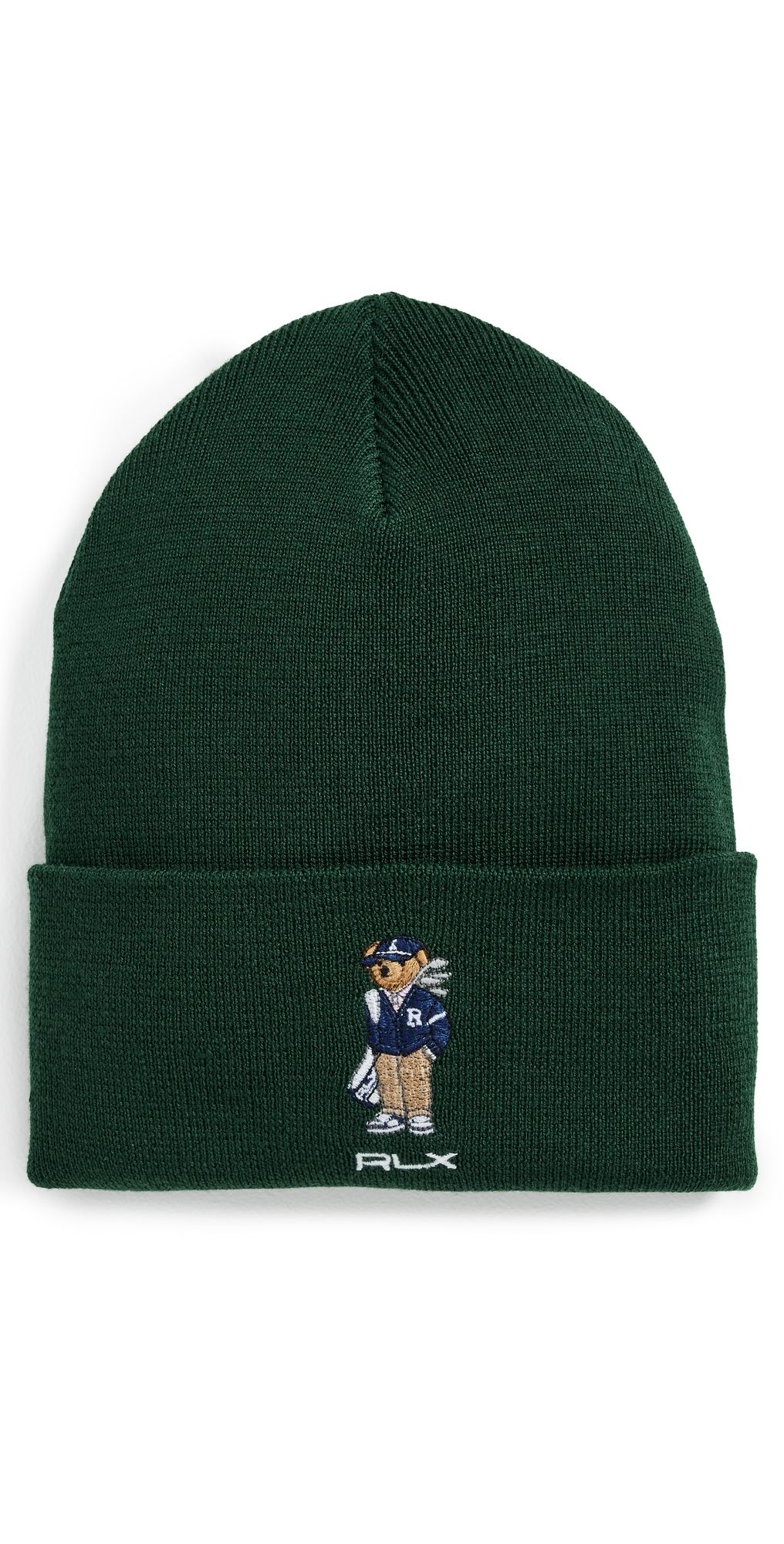 RLX Ralph Lauren Merino Wool Golf Bear Beanie Northwest Pine One Size