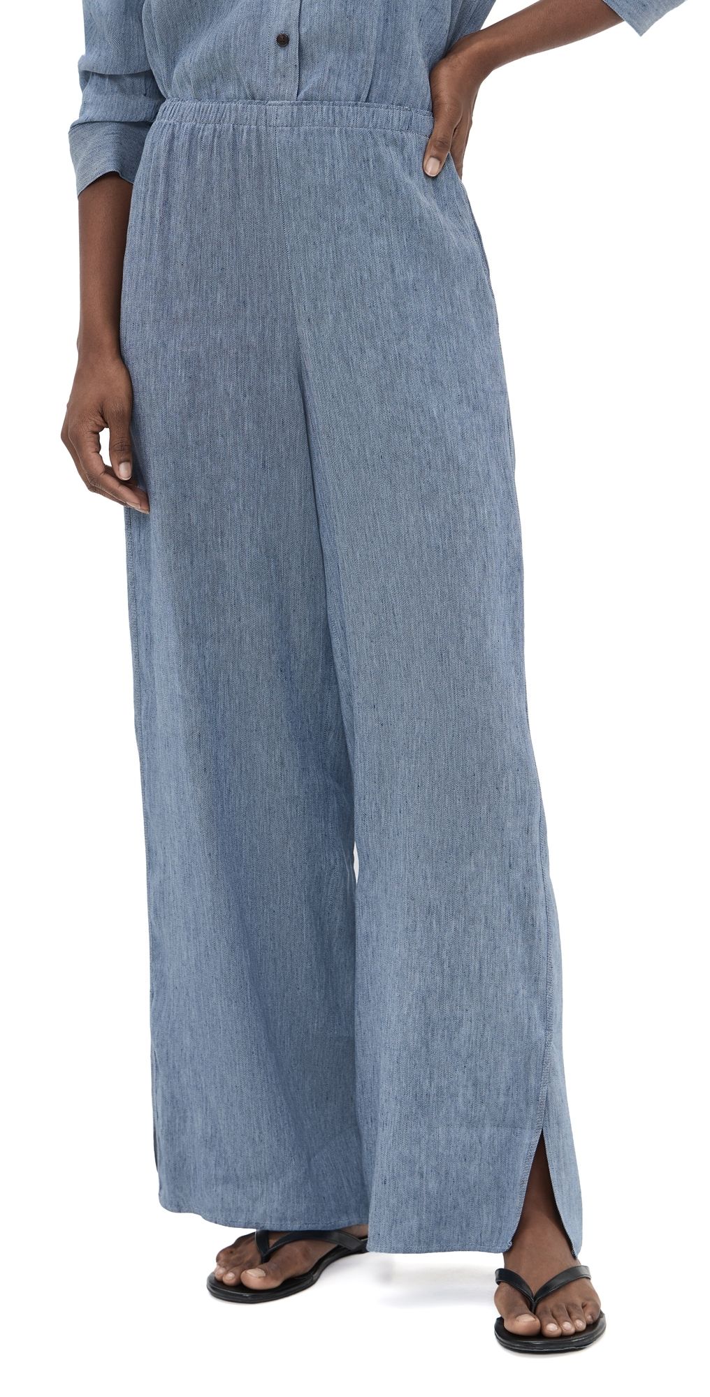 Theory Slit Pull On Pants Light Denim L