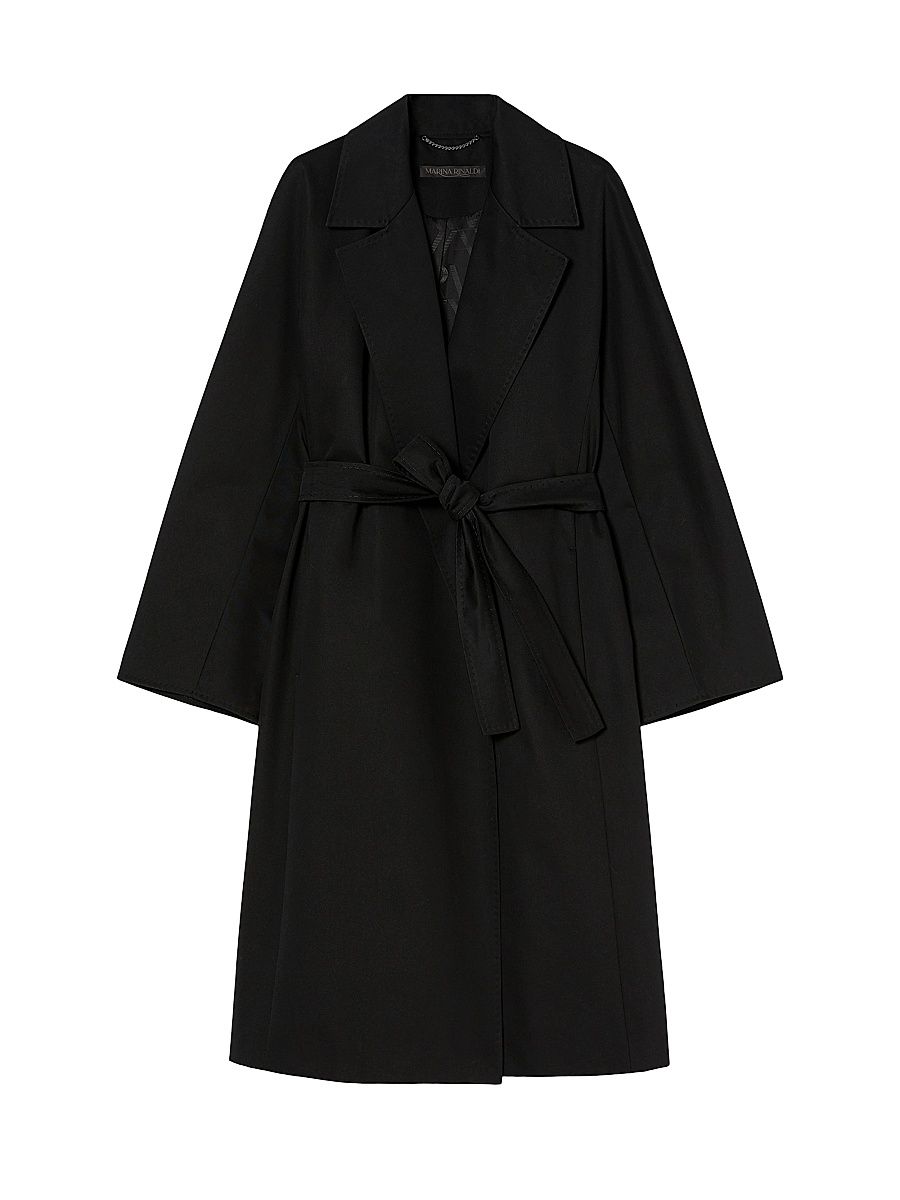 Women's Cotton Gabardine Raincoat - Black - Size 22