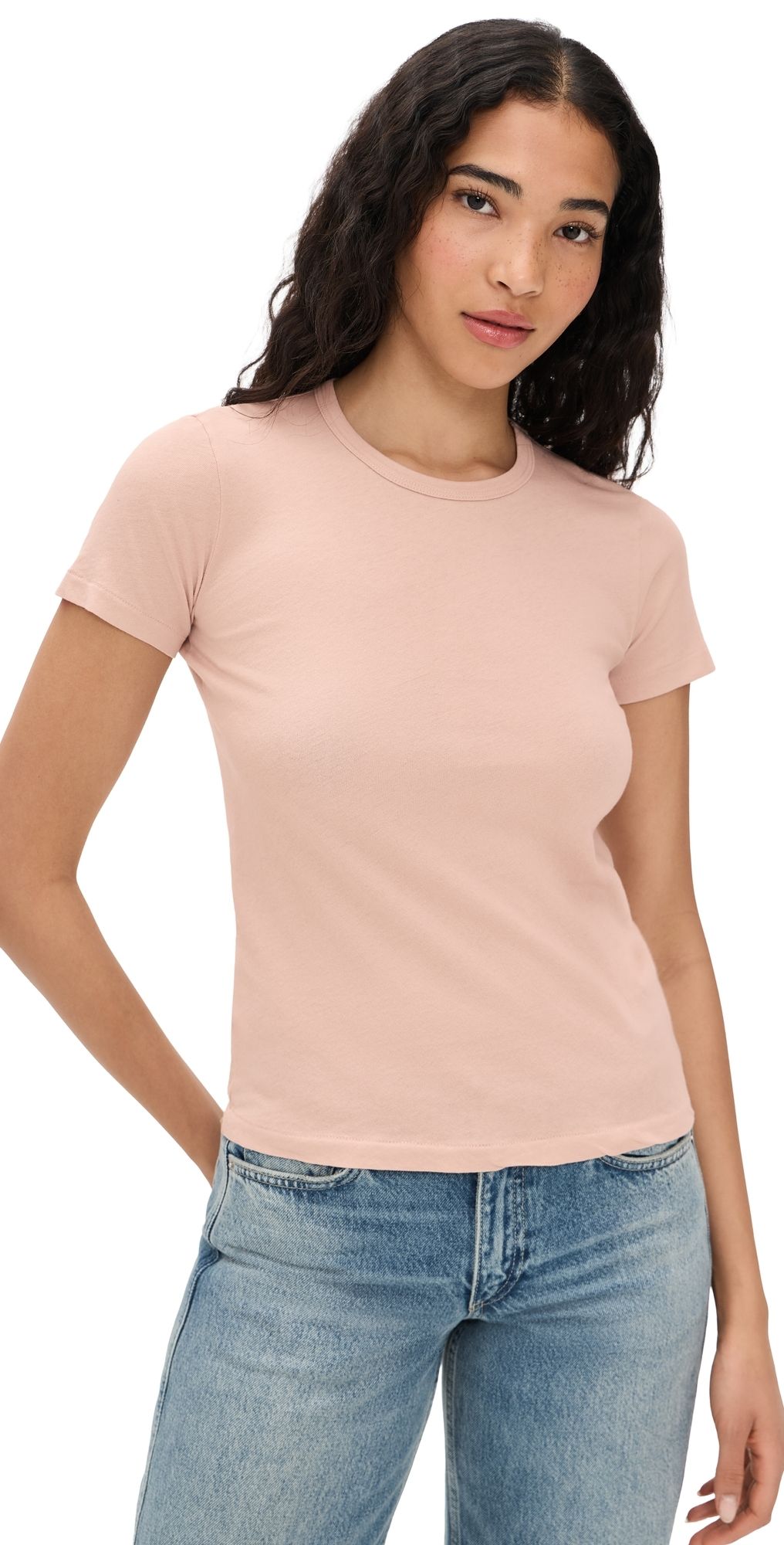 Jenni Kayne Cotton Slim Tee Blush XS