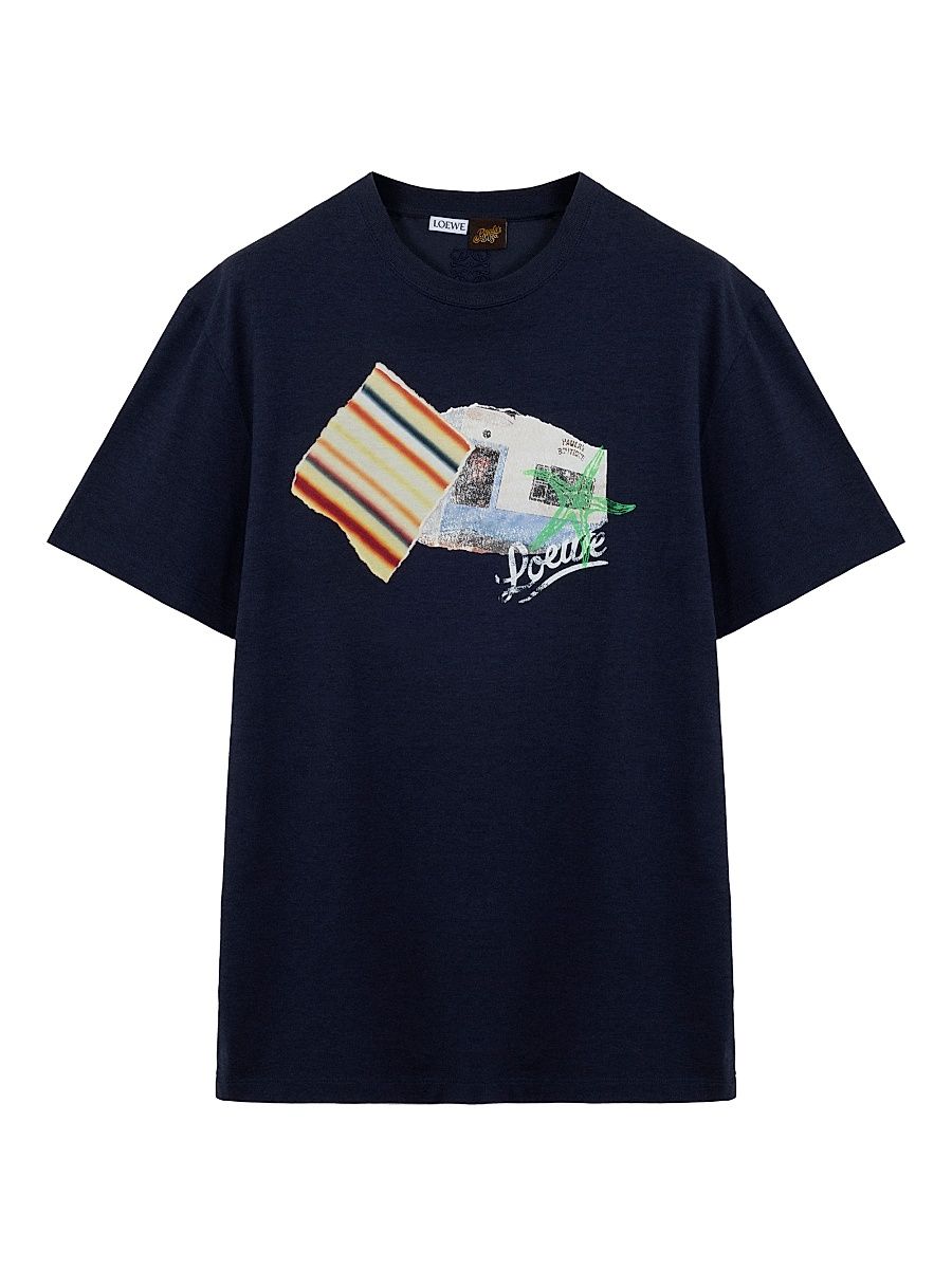 Men's LOEWE x Paula's Ibiza Relaxed-Fit Crewneck T-Shirt - Navy Blue - Size XL
