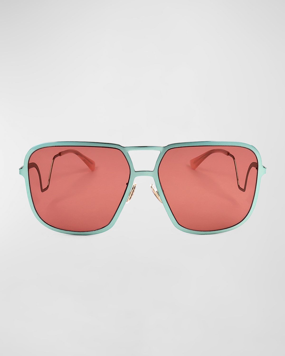 Geometric Metal Aviator Sunglasses