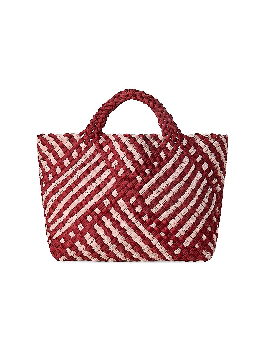 Women's St. Barths Medium Double Weave Tote Bag - Lychee