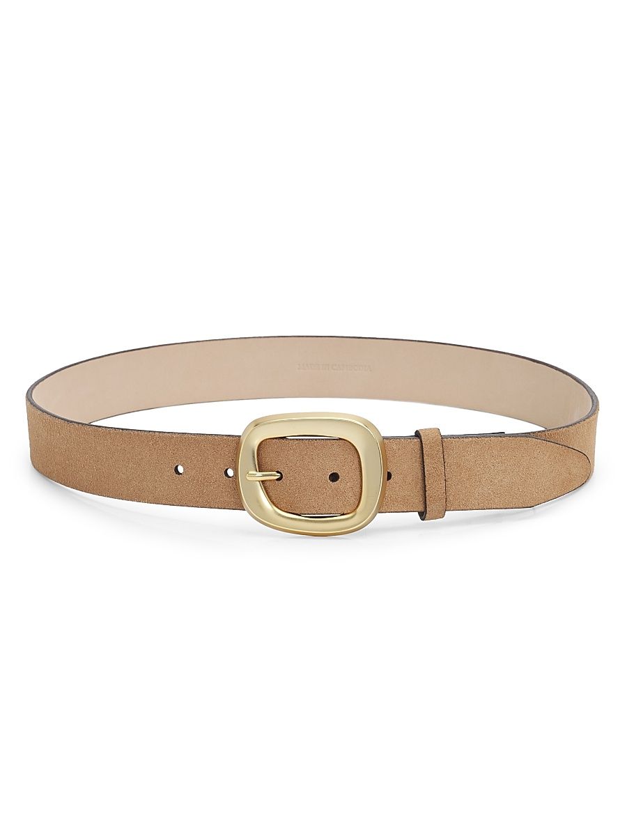 Women's Thea Suede Belt - Light Cognac Suede - Size Large