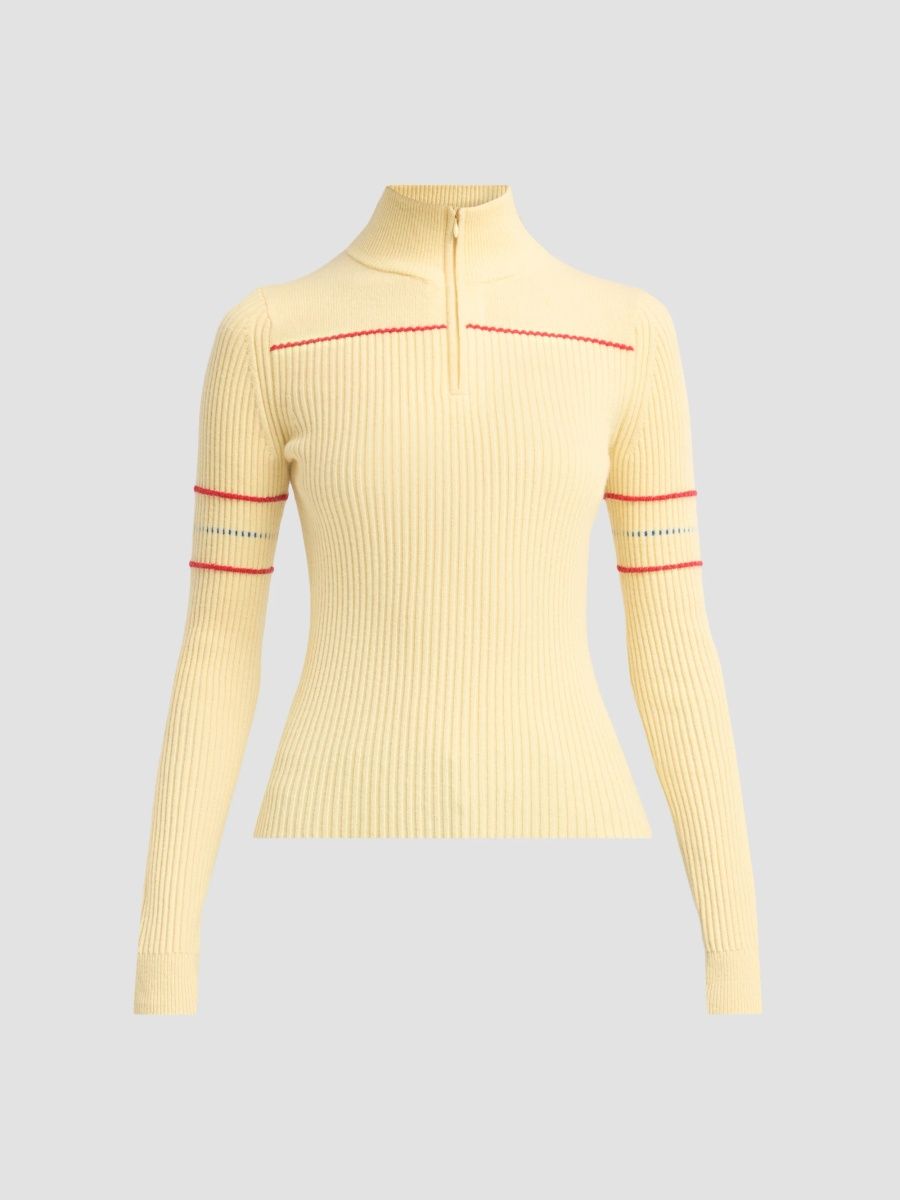 Guest in Residence Women's Cashmere-Blend Half-Zip Polo Sweater - Custard - Size XS