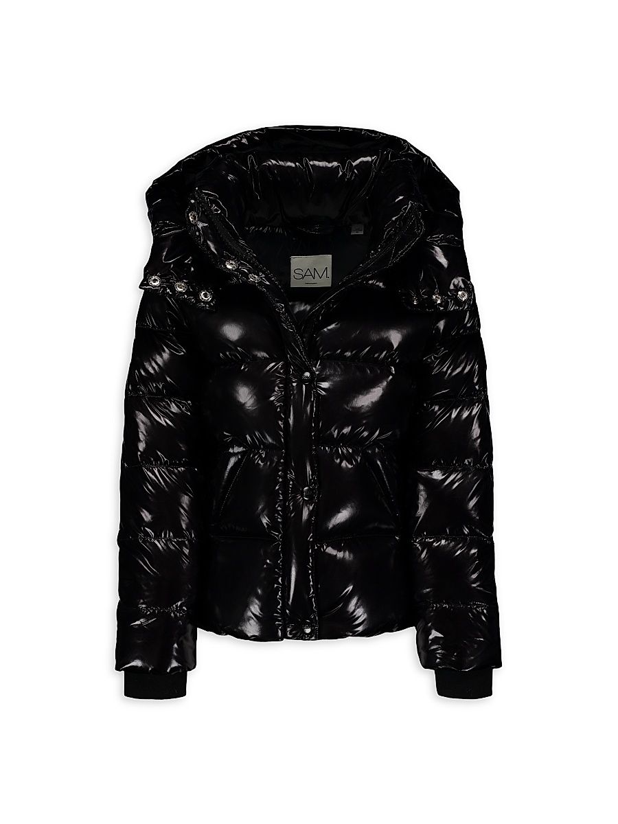 Girl's Annabelle Down Puffer Coat - Caviar - Size 2
