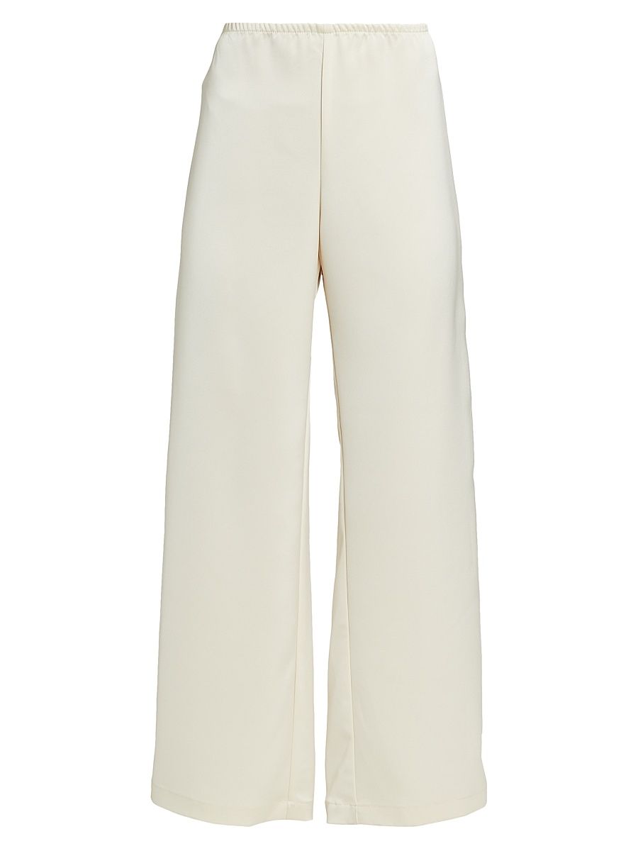 Women's Barb Satin Wide-Leg Pants - Creme - Size XL