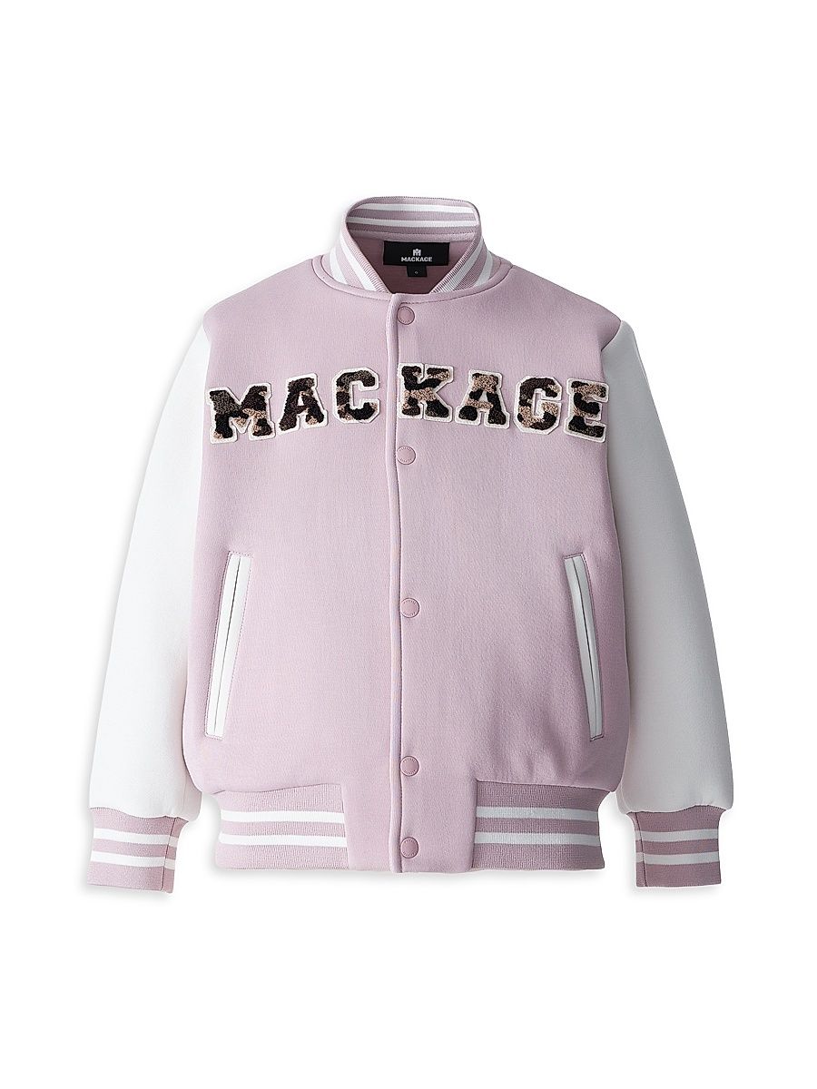 Little Girl's & Girl's Nels Logo Varsity Jacket - Rose - Size 2