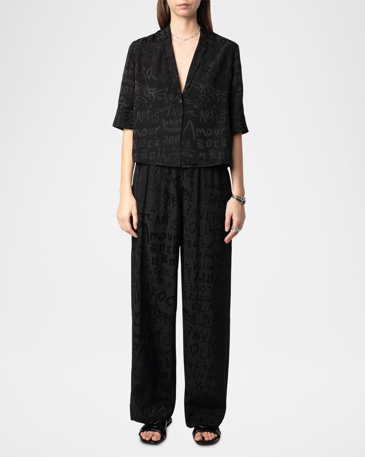 Pin Manifesto Silk Trousers