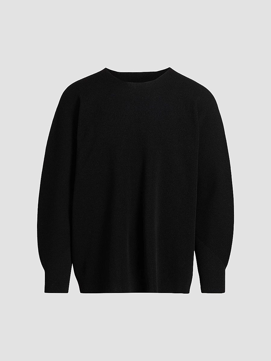 Men's August Rib-Knit Crewneck Sweater - Black