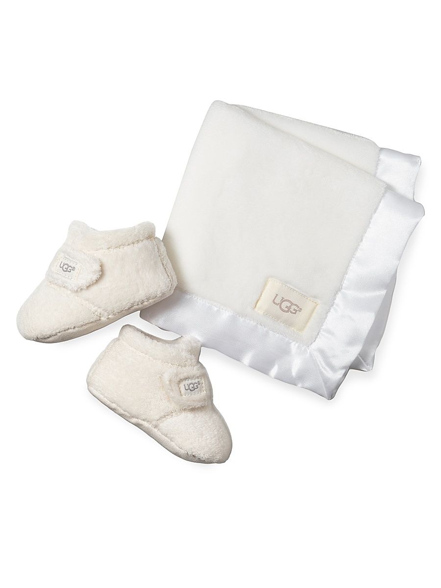 Baby Boy's Bootie & Blanket Set - Vanilla - Size 4 (Baby)