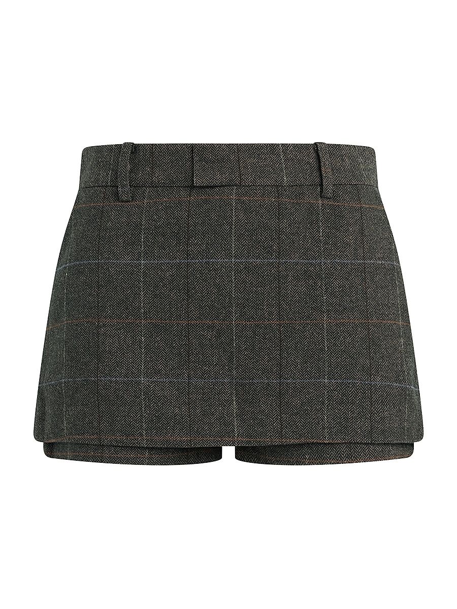 Women's Spencer Plaid High-Rise Skort - Mocha Plaid - Size 10