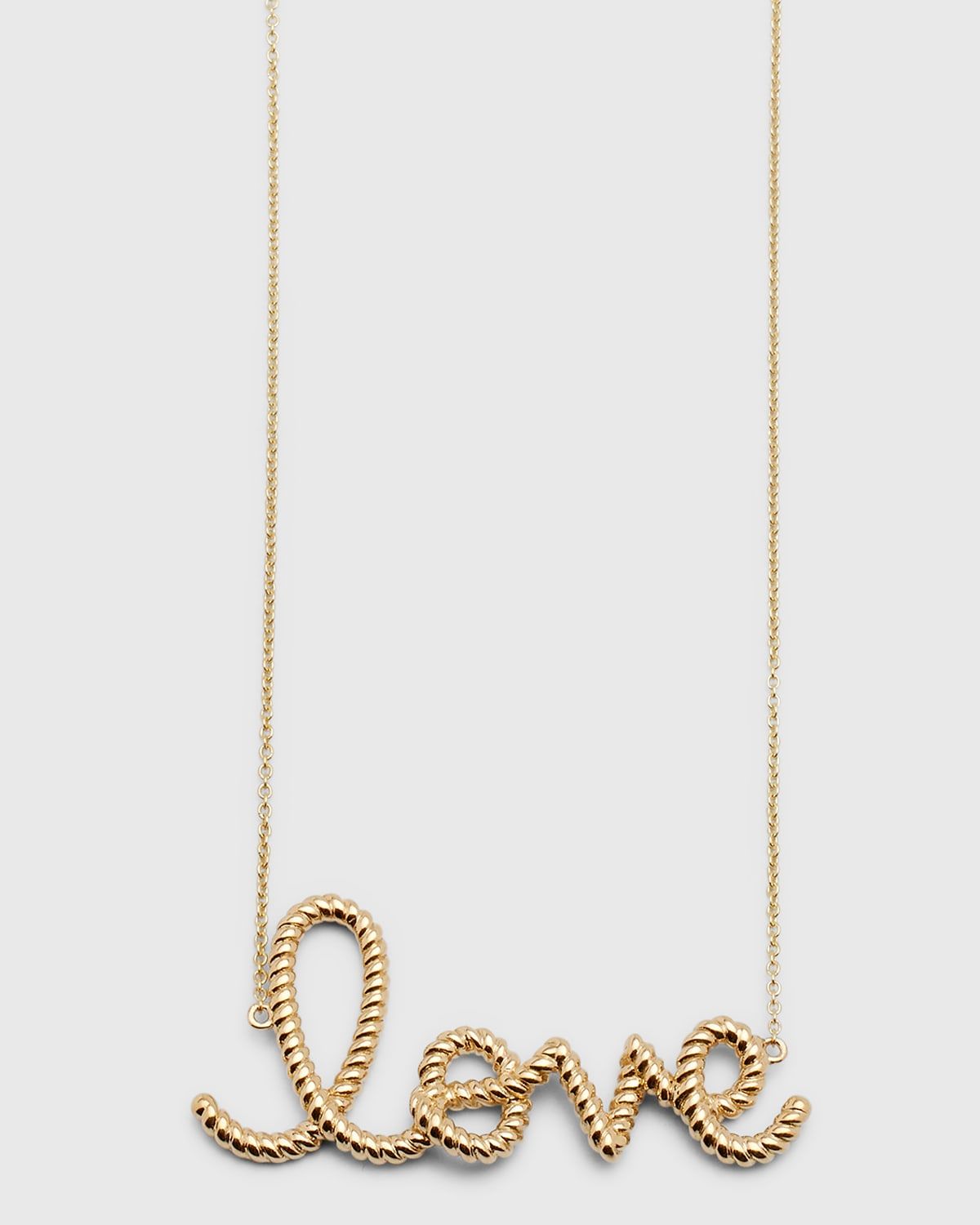 14K Big Love Script Rope Necklace