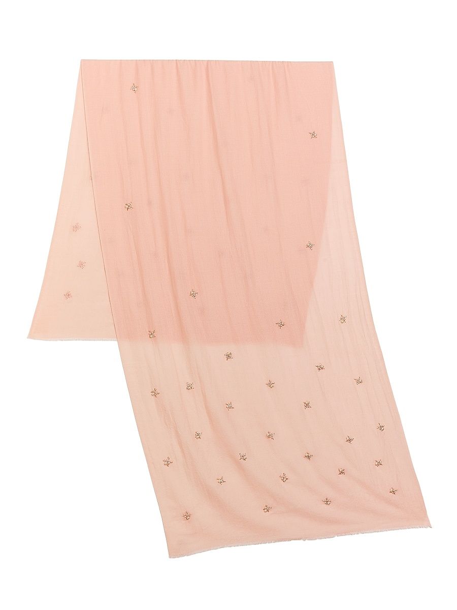 Women's Dispersion Sheer Embellished Scarf - Tan