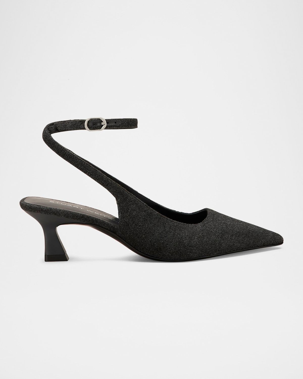 50mm Vinnie Flannel Ankle-Strap Pumps