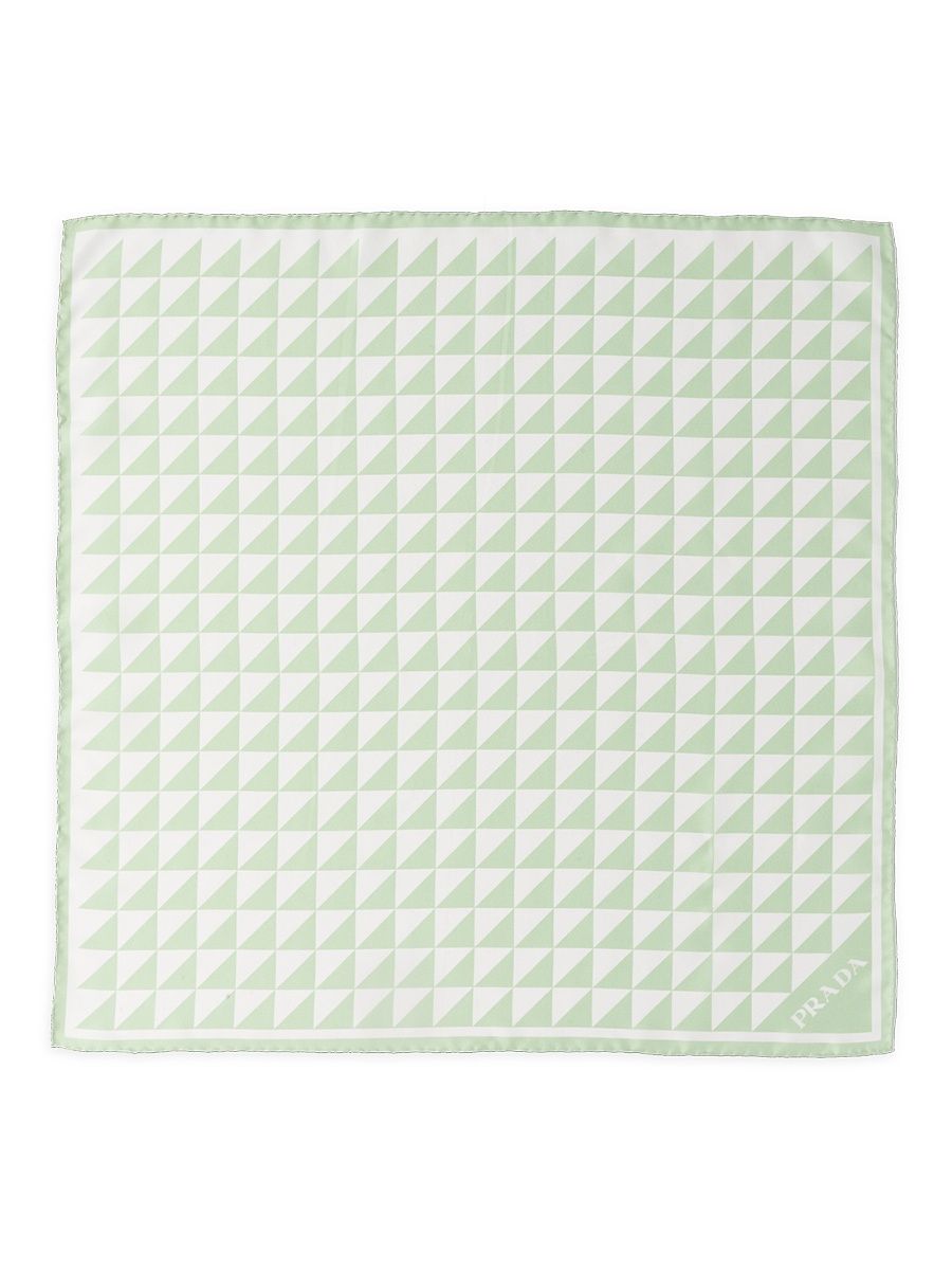 Women's Printed Silk Twill 55CM Square Scarf - Green