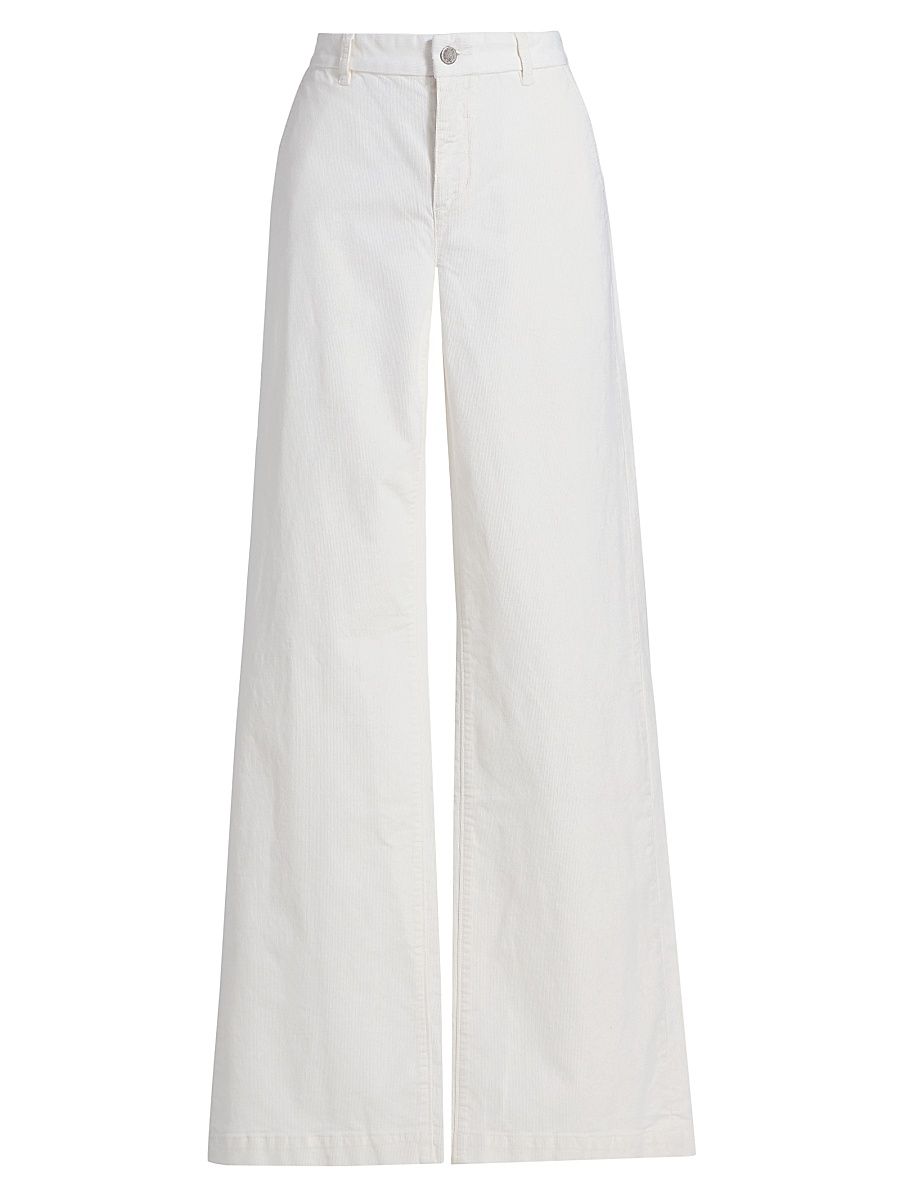 Women's Hannah Cotton-Blend High-Rise Pants - Ivory - Size 14