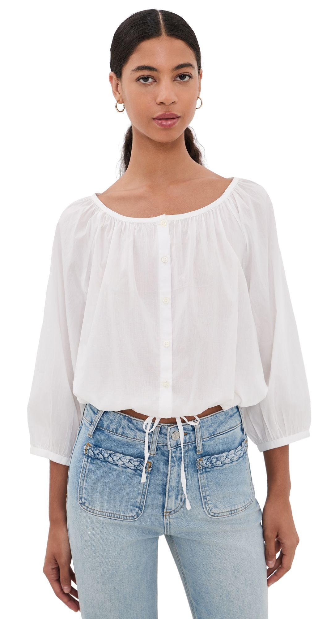 PAIGE Kinzie Top White XL