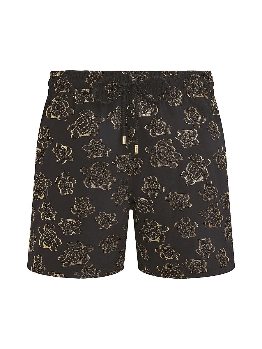 Men's Metallic Jacquard Swim Shorts - Noir - Size XL