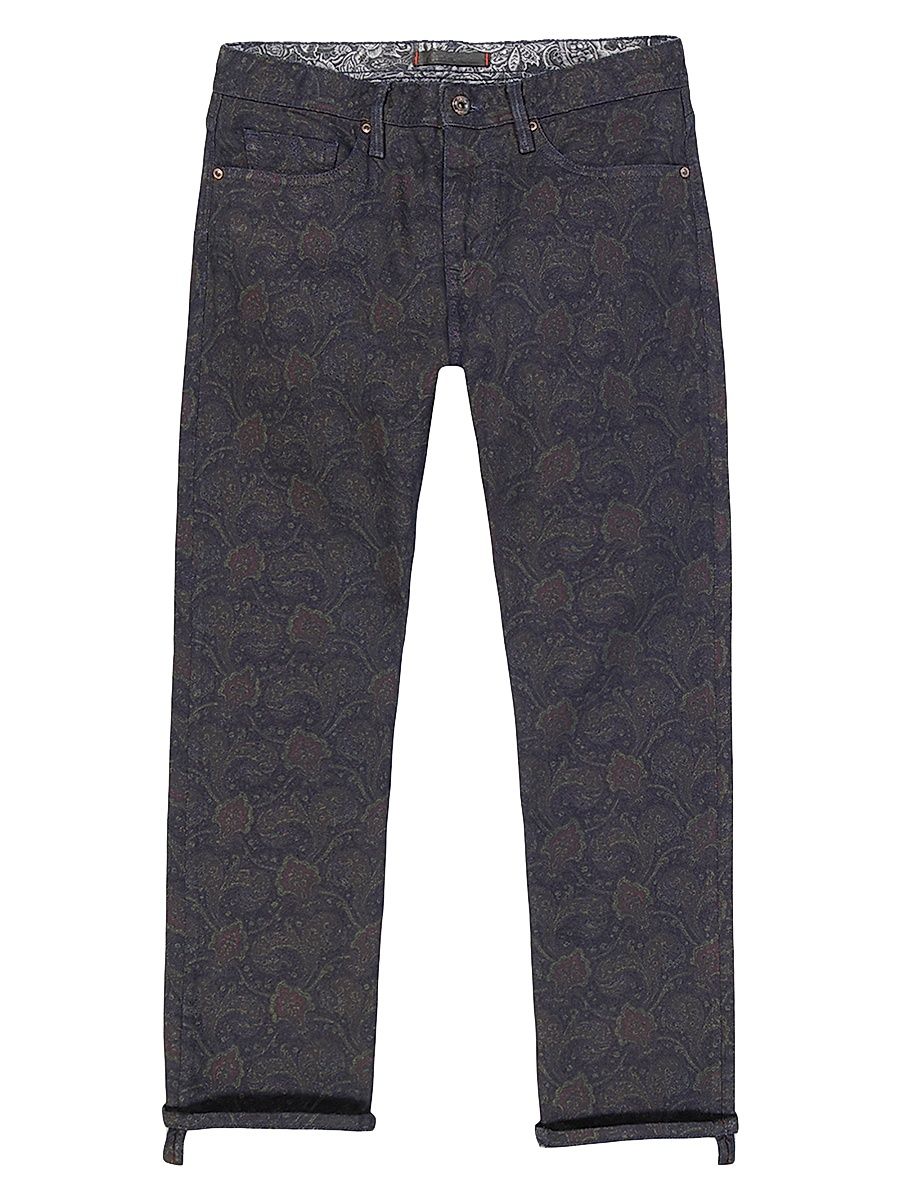 Men's Jaren Paisley Straight-Leg Jeans - Black - Size 38