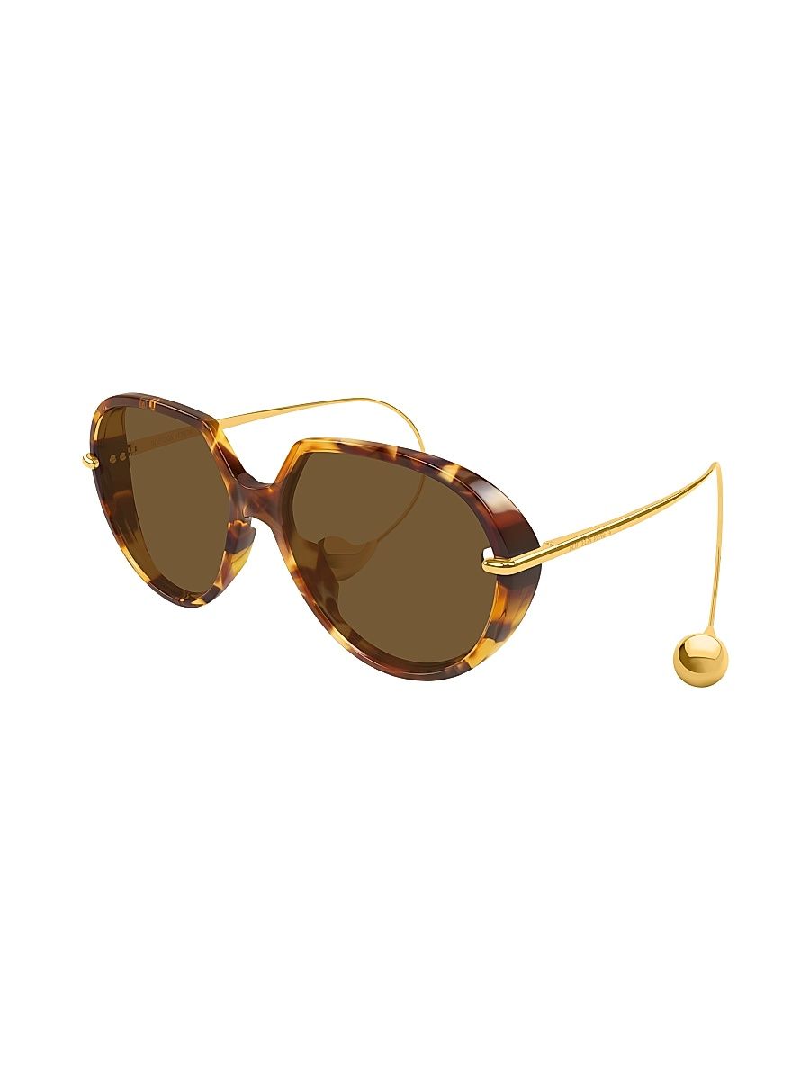 Women's Drop 60MM Round Oversized Sunglasses - Havana