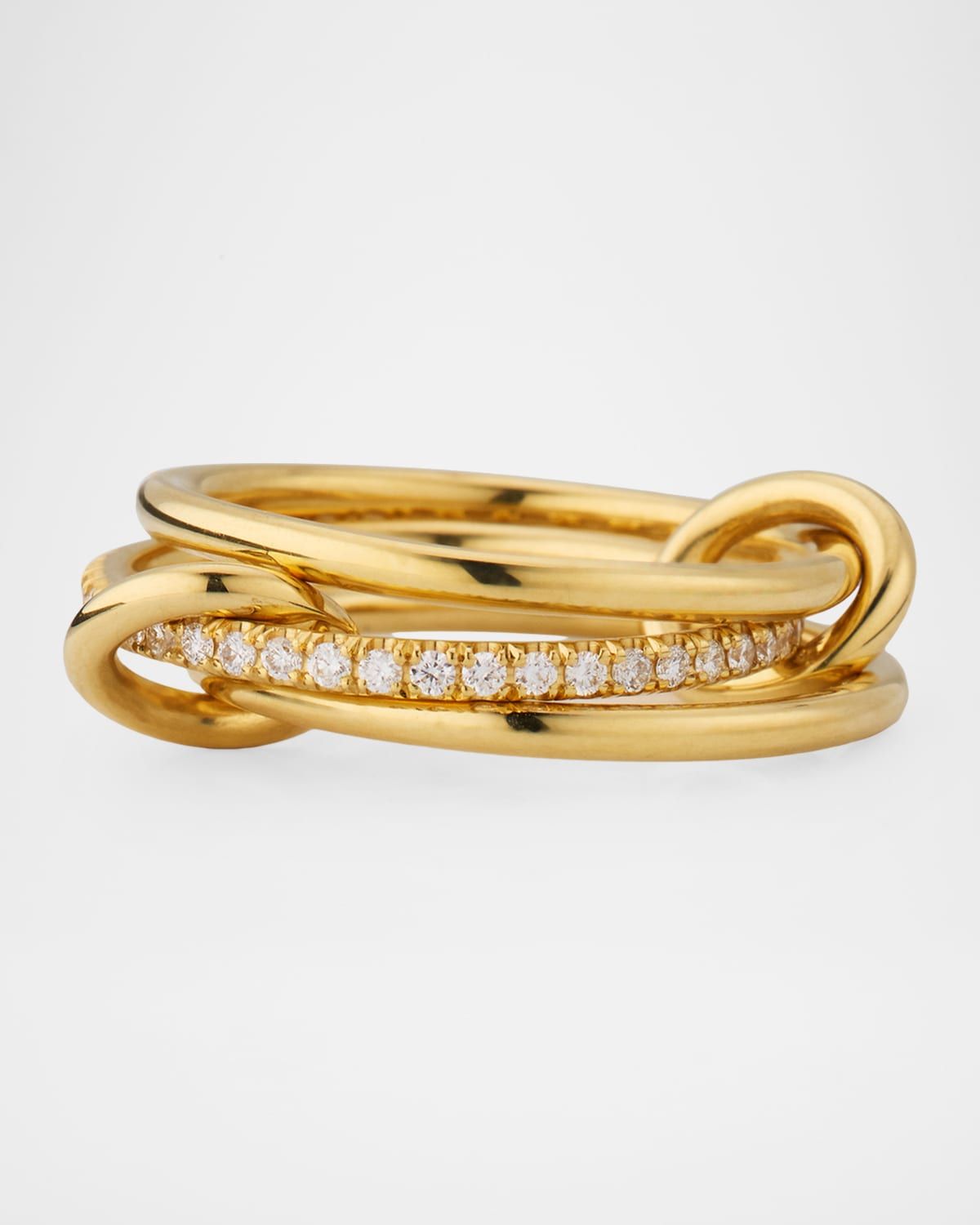 18K Yellow Gold Sonny 3 Link Ring, Size 8