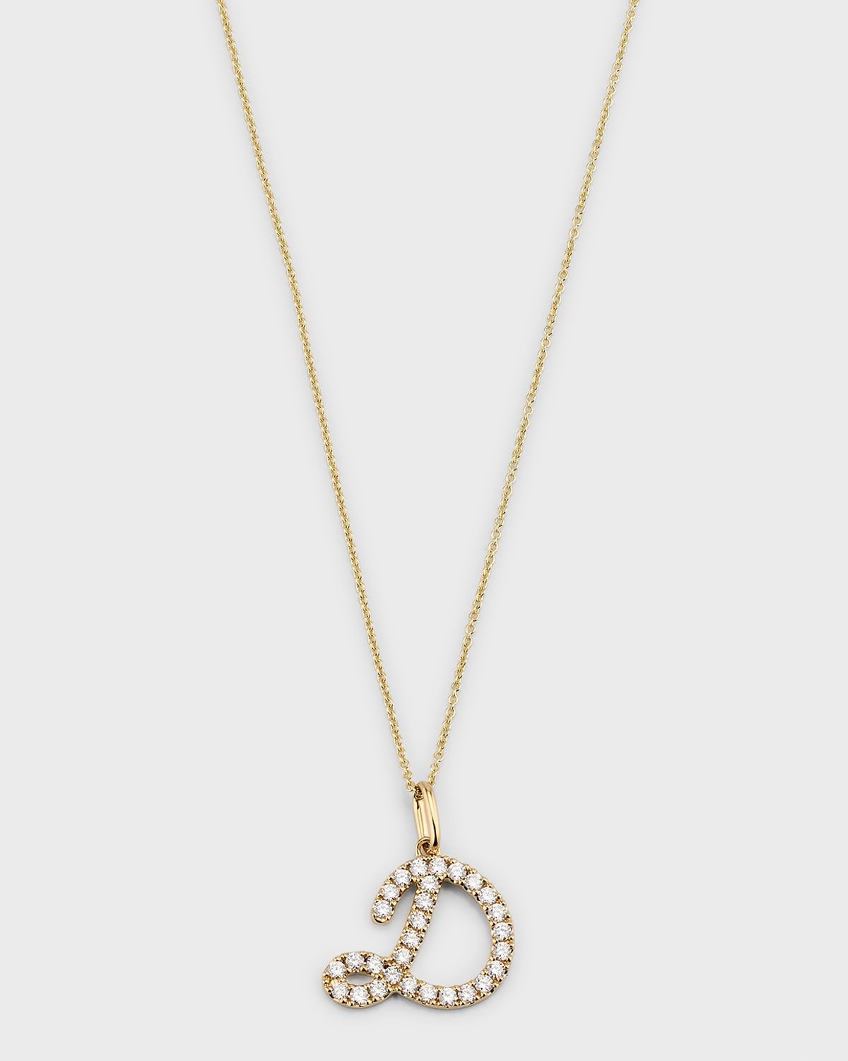 14k Diamond Pave Initial Necklace