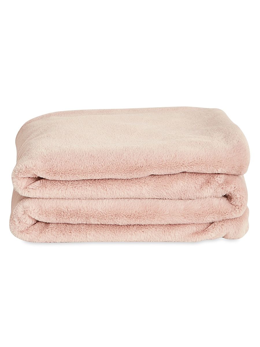Lil Marsh Small Faux Fur Blanket - Mocha