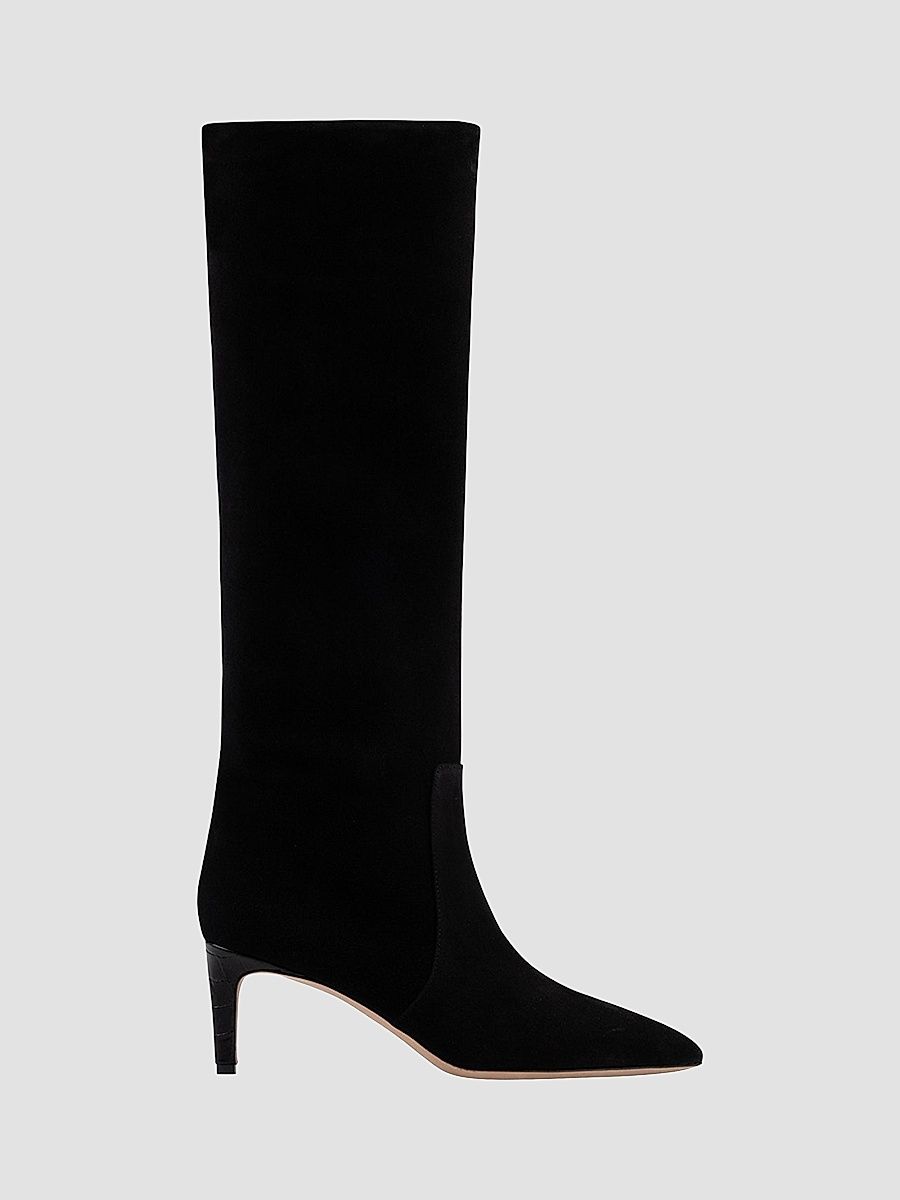Women's 60MM Stiletto Suede Knee-High Boots - Black - Size 8