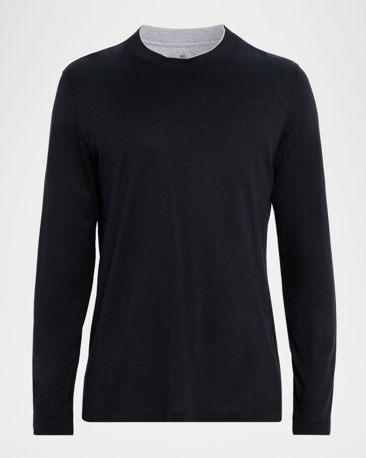 Men & apos;s Silk and Cotton Long-Sleeve T-Shirt