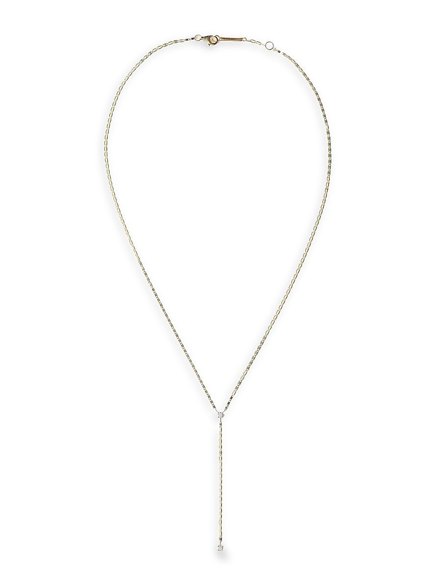 Women's 14K Yellow Gold & 0.13 TCW Diamond Lariat Necklace - Yellow Gold