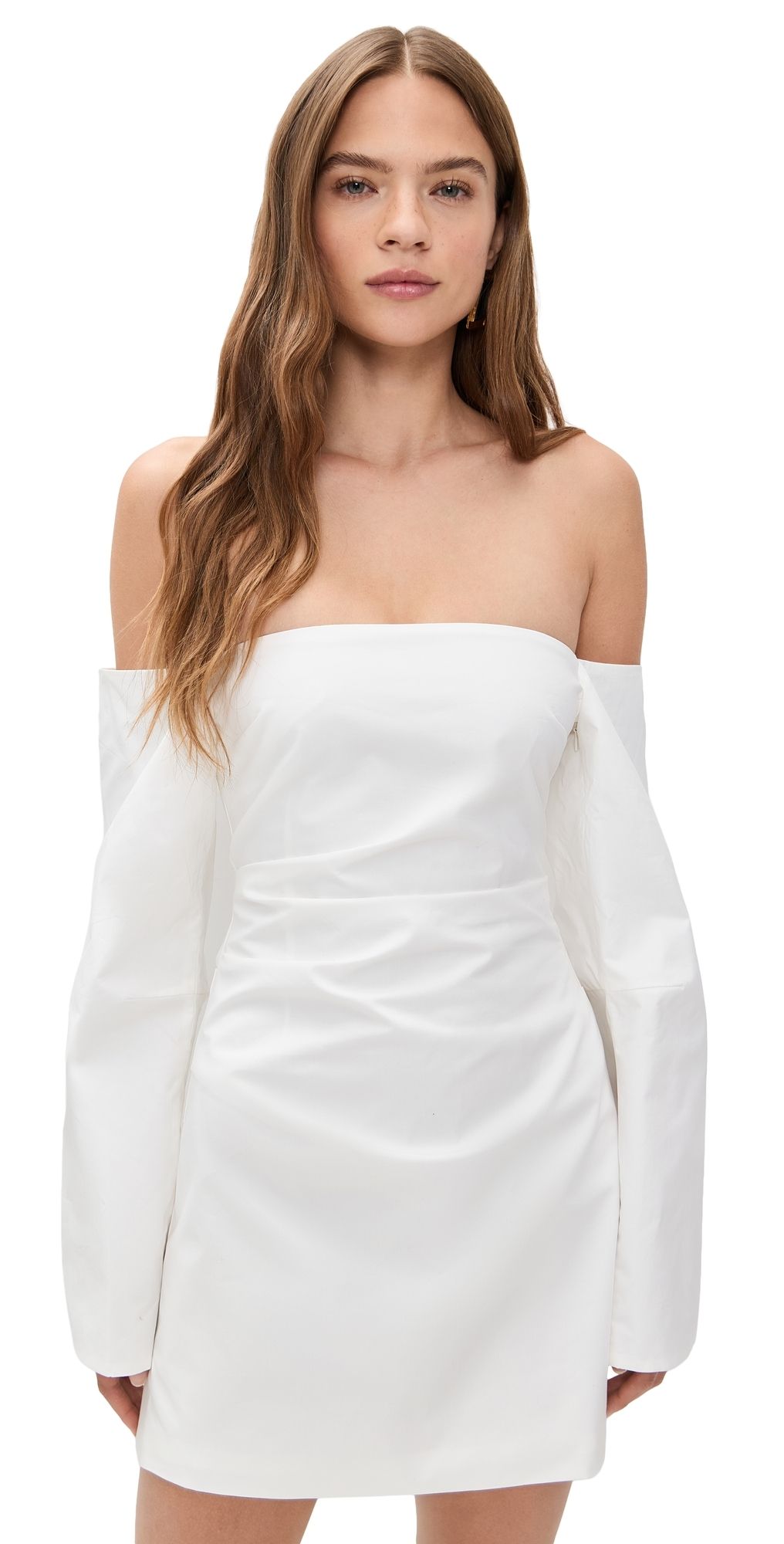 SIR. Martina Sleeved Mini Dress Ivory 3