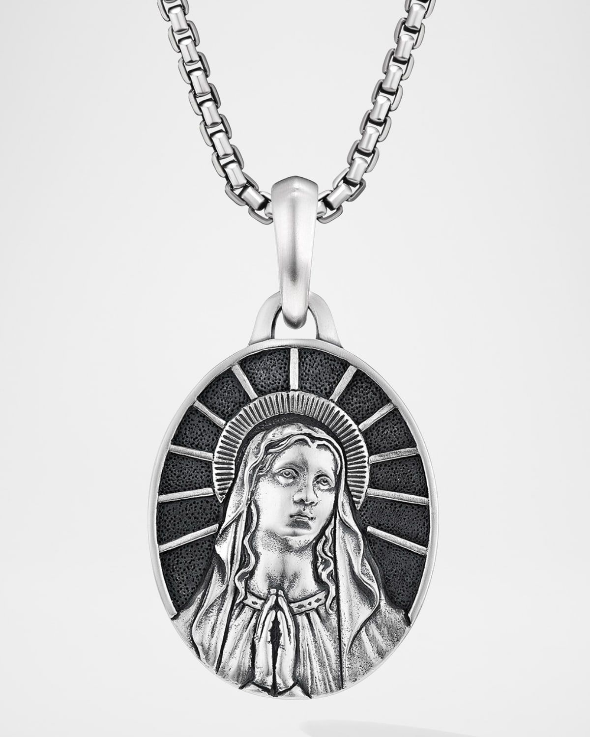 Men & apos;s Mary Pendant in Silver, 30mm