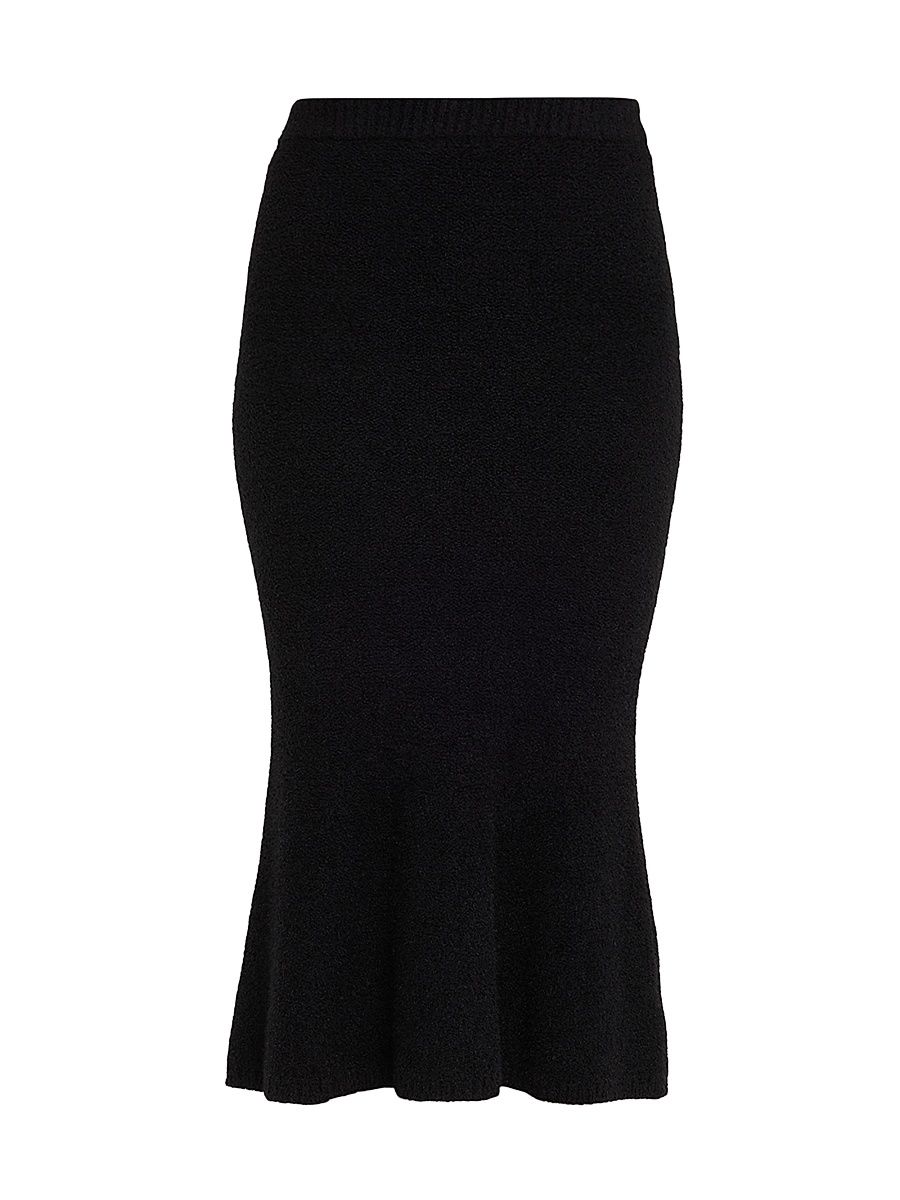 Women's Salem Knitted Flare Midi-Skirt - Black - Size Medium