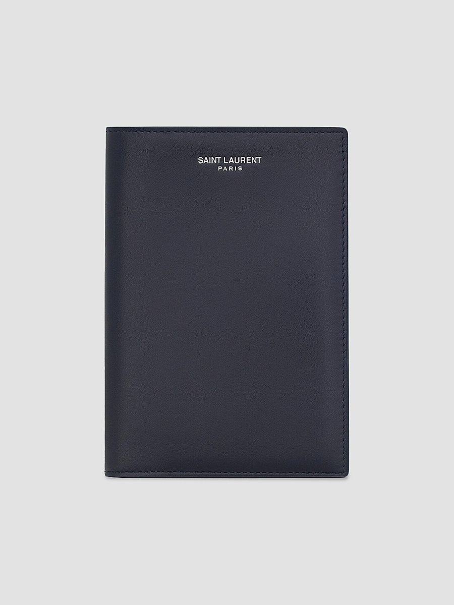 Saint Laurent Passport Holder in Smooth Leather - Midnight Blue