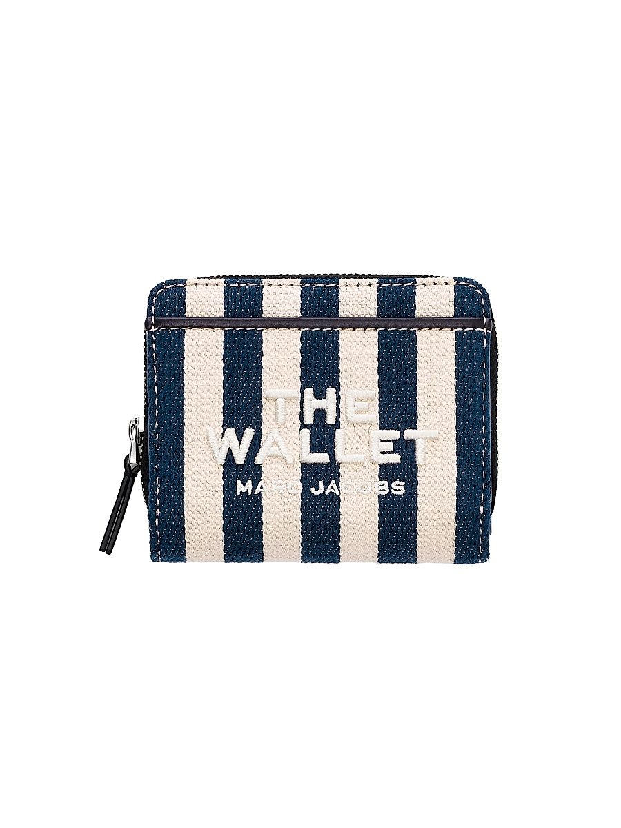 Women's Mini Striped Canvas Wallet - Blue Sea Multi