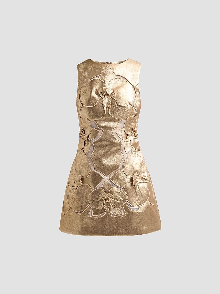 Women's Forever Young Raffin Mini Dress - Gold - Size 12